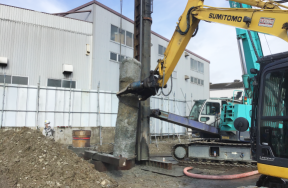 横須賀成正杭撤去工事　ゴンベア基礎